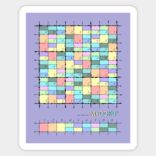 Mydoku_004_H001_001_F: Sudoku, Sudoku coloring, logic, logic puzzle, holiday puzzle, fun, away from screen Sticker